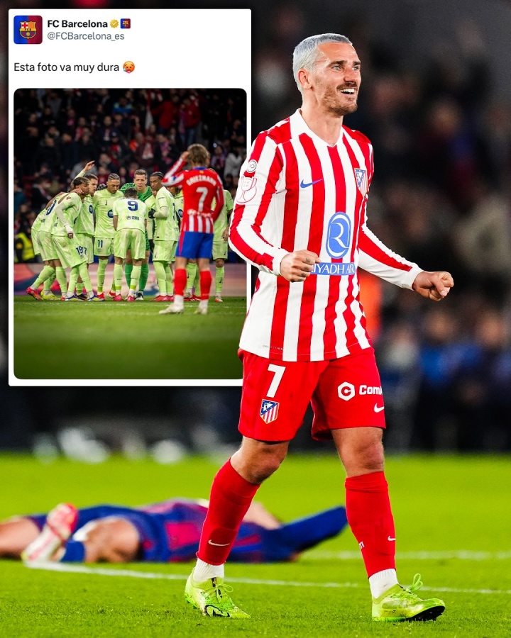 开云-记仇了!1年前巴萨晒图格子成背景,今日格列兹曼以相同文案回应